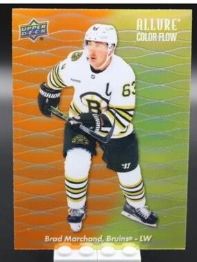 🇨🇦NOW $3🍀 Brad Marchand 2023/24 Upperdeck Allure Orange Yellow Hockey Card